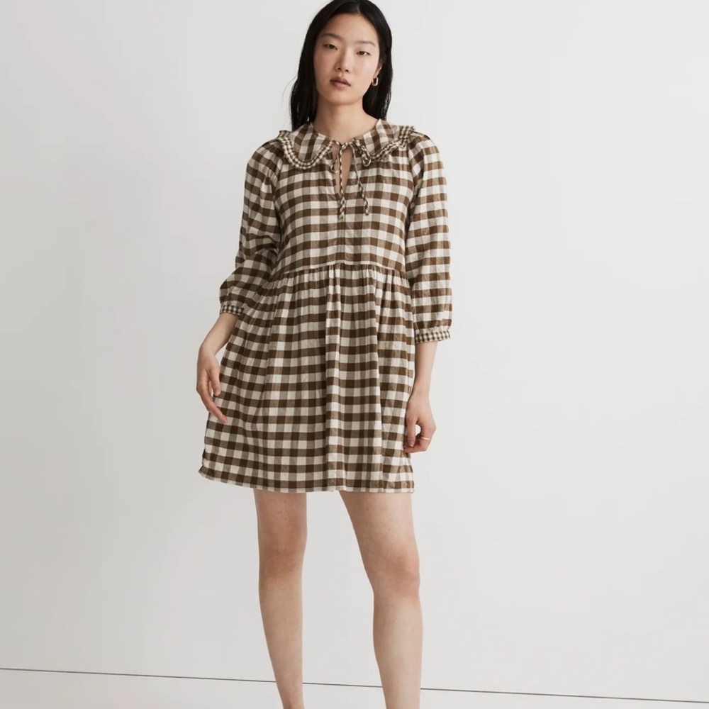 Madewell gingham collared dress
